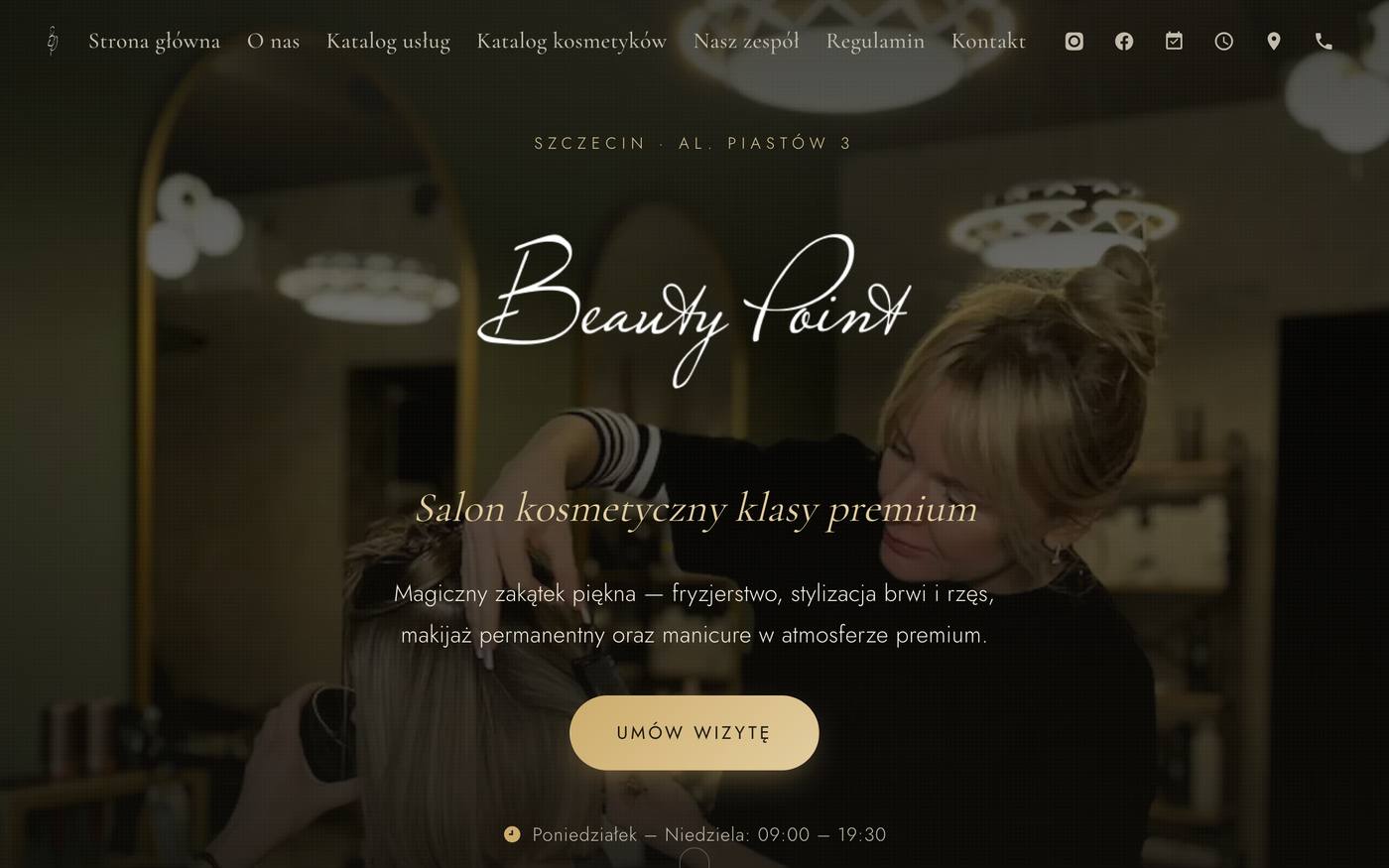 Beauty Point Szczecin — live site screenshot